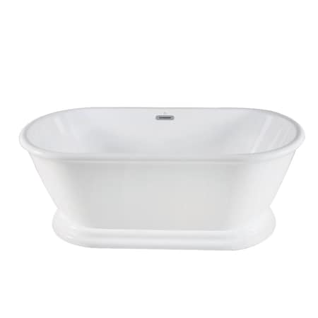 Aqua Eden Pedestal Bathtubs, 59.81 L, 27.94 W, White, Acrylic VTDE602824